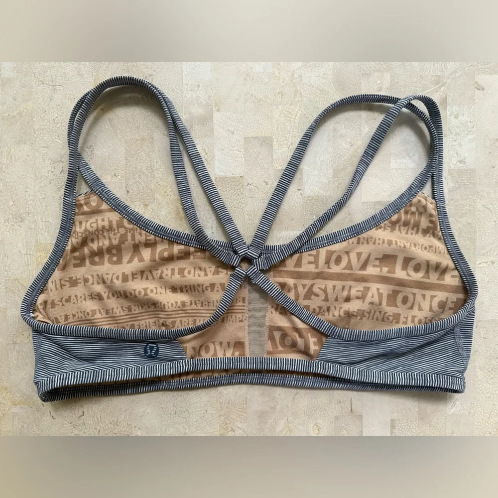 Lululemon Womens Centered Energy Bra Wee Are From Space/Coal Fossil Gray Size 10 - Picture 5 of 7